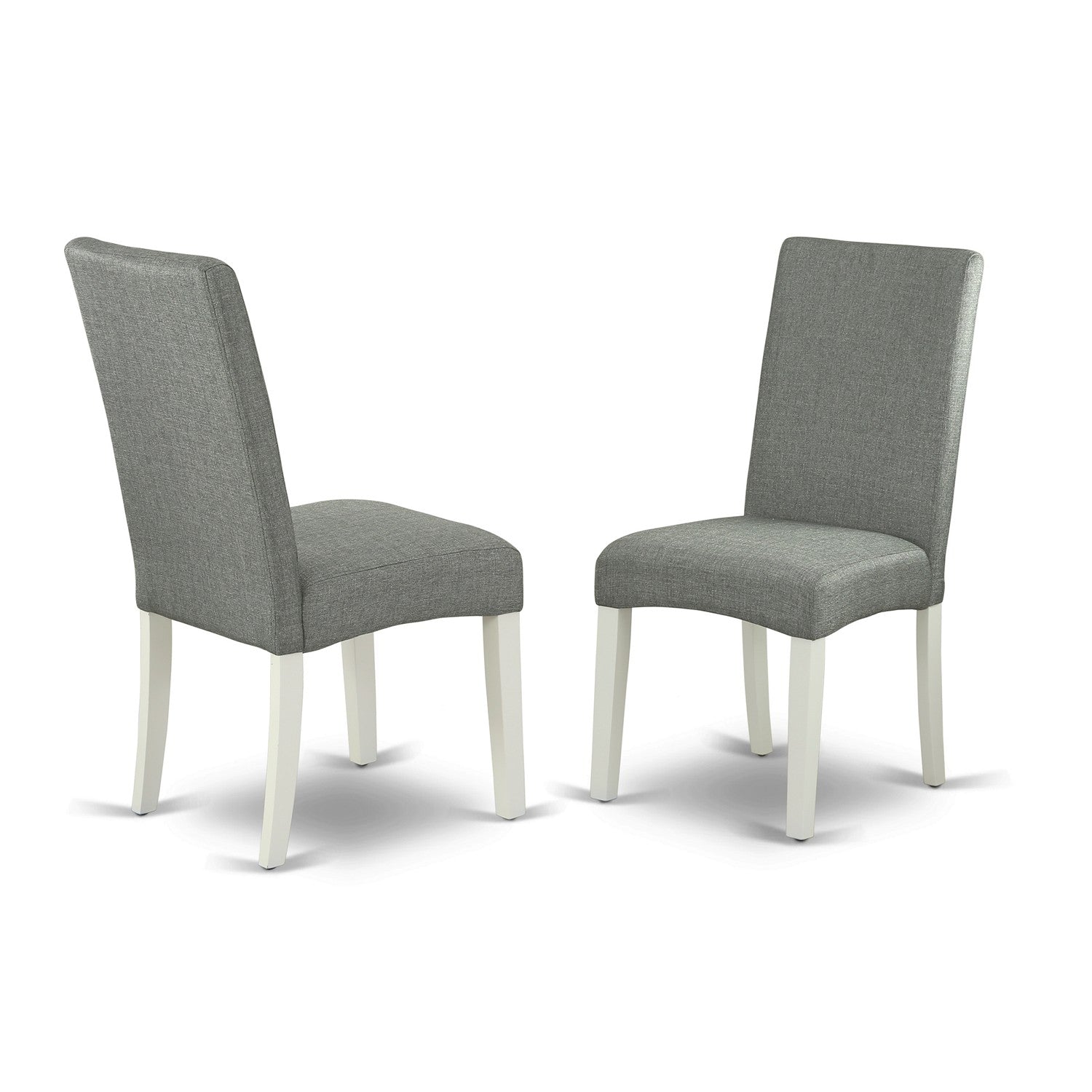 EAST WEST FURNITURE - V096DR207-7 - 7-Pc Dining Room Table Set - 6 Parson Chairs and 1 Kitchen Table - linen white Finish