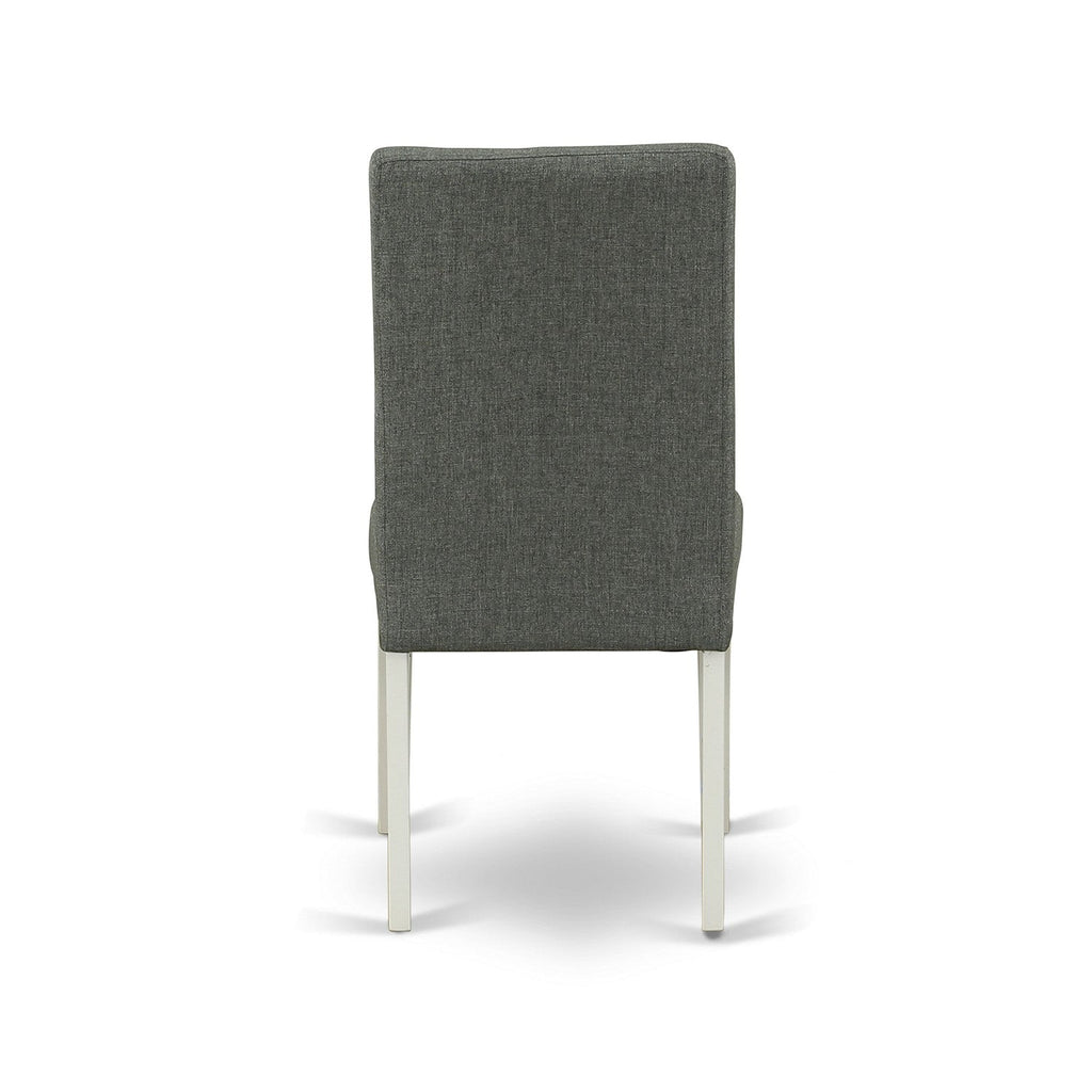 East West Furniture DRP2T07 Driscol Parson Dining Chairs - Gray Linen Fabric Padded Chairs, Set of 2, Linen White