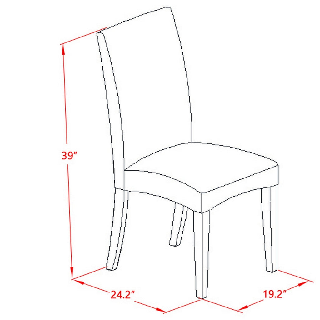 East West Furniture DRP2T07 Driscol Parson Dining Chairs - Gray Linen Fabric Padded Chairs, Set of 2, Linen White