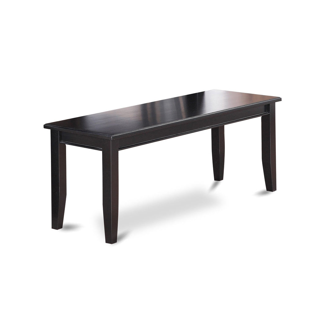 East West Furniture DUB-BLK-W Dudley Dining Bench with Wooden Seat, 51x15x17 Inch, Black