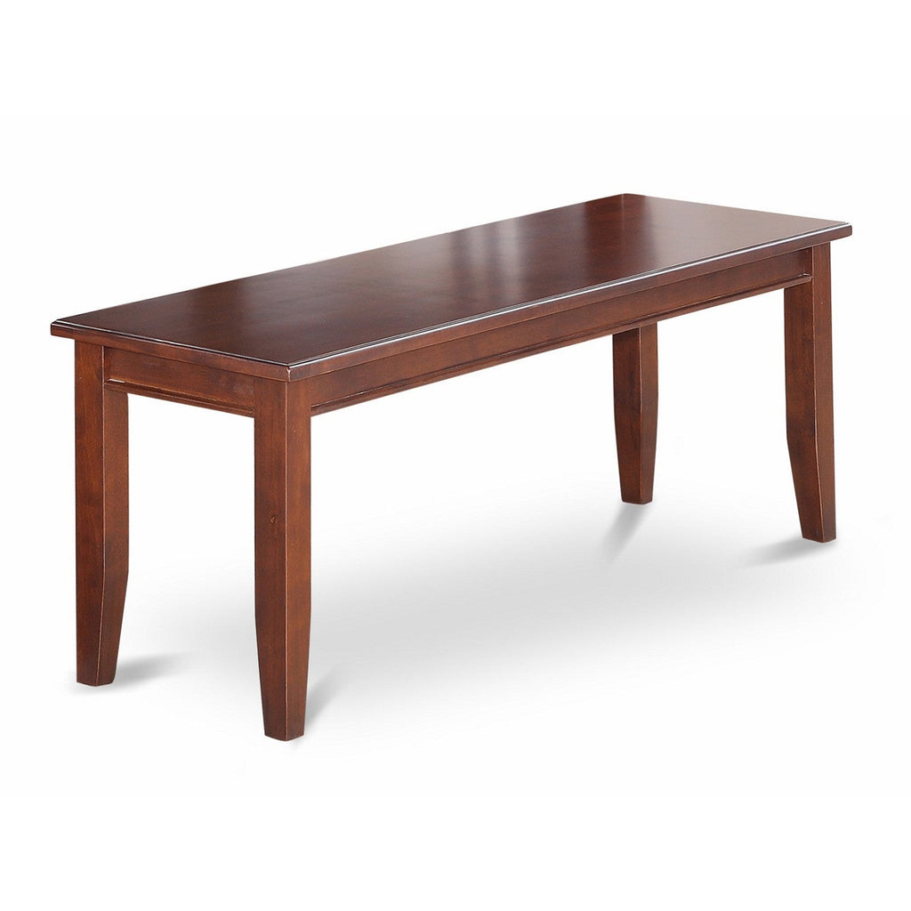 Juego de mesa de comedor de 6 piezas DUCA6D-MAH-W de East West Furniture. Contiene una mesa de cocina rectangular y 4 sillas de comedor con un banco.