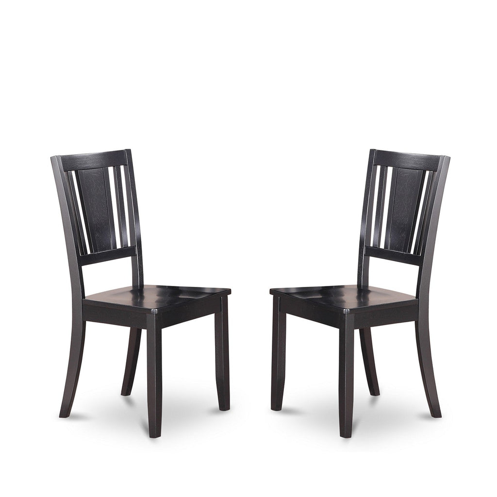 El juego de muebles de comedor de 5 piezas East West Furniture WEDU5-BLK-W incluye una mesa de cocina rectangular con hojas de mariposa y 4 sillas de comedor.