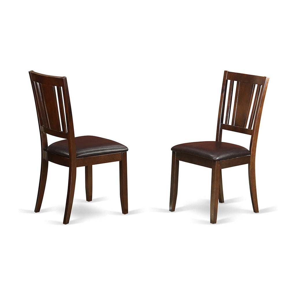 East West Furniture NDDU5-MAH-LC 5 Piece Dining Table Set for 4 Includes a Rectangle Kitchen Table with Dropleaf and 4 Faux Leather Kitchen Dining Chairs
