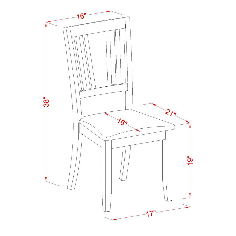 East West Furniture NDDU3-MAH-LC 3 Piece Dinette Set for Small Spaces Contains a Rectangle Dining Table with Dropleaf and 2 Faux Leather Upholstered Dining Chairs