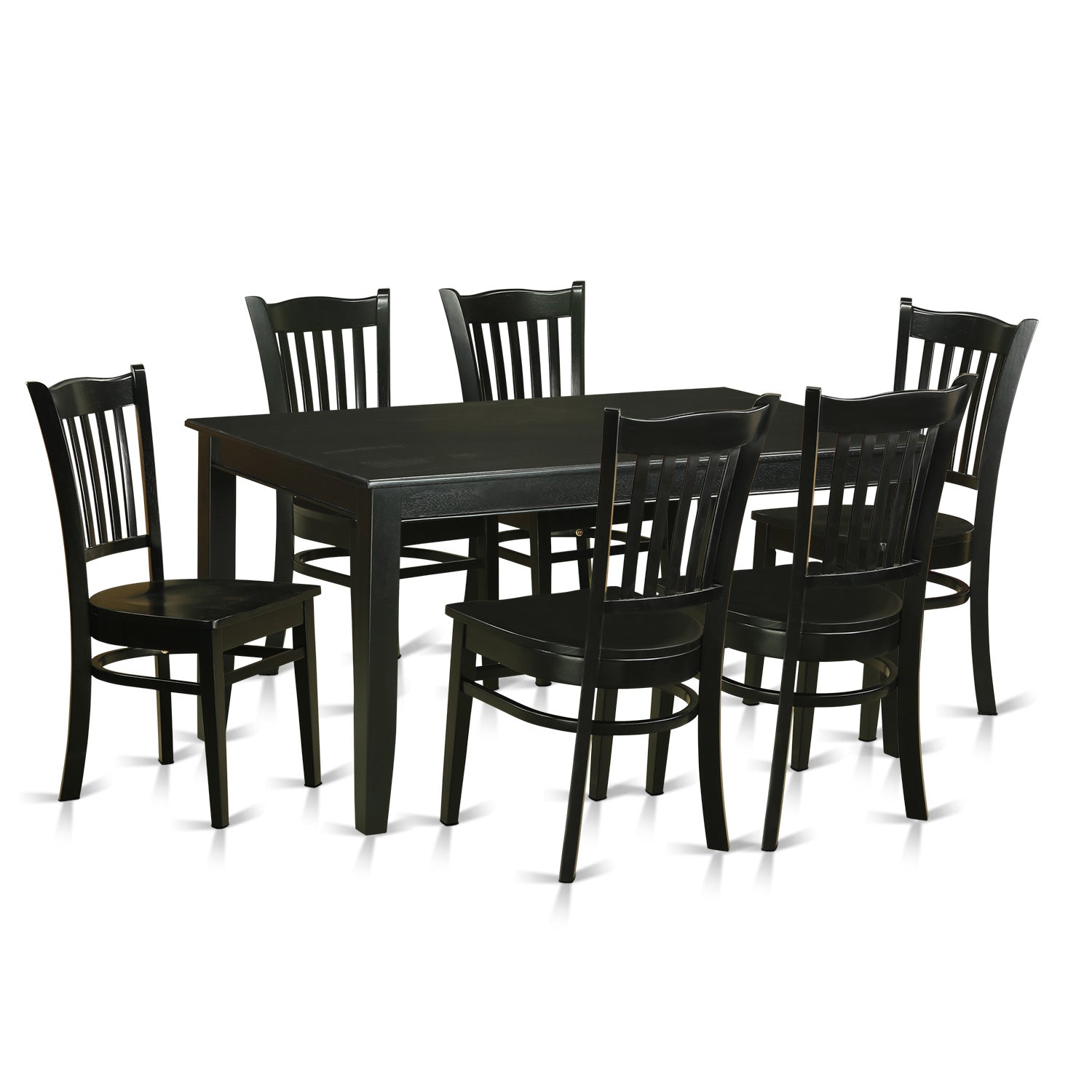 DUGR7-BLK-W 7 PC Dining room sets -Kitchen dinette Table and 6 Kitchen Chairs