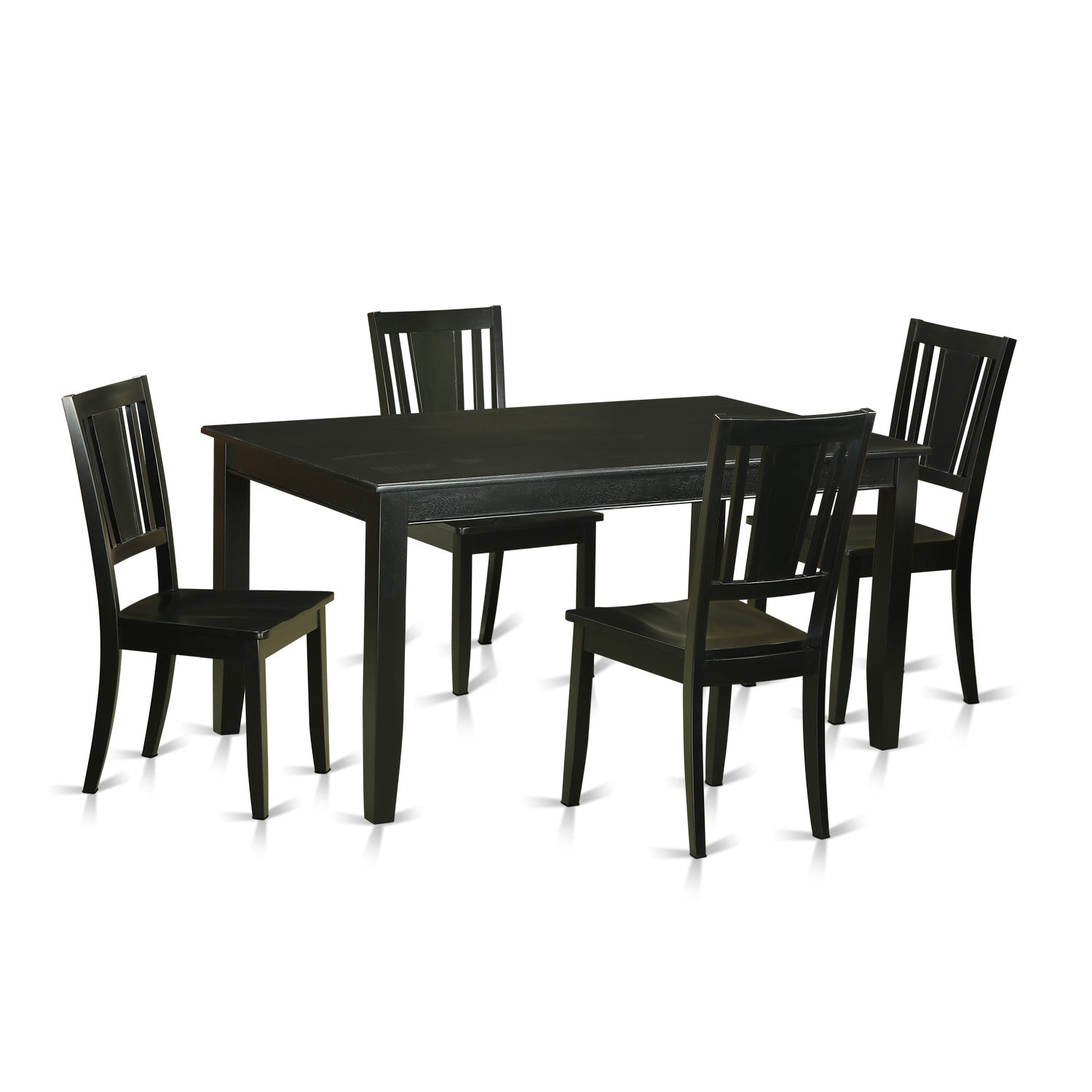 DULE5-BLK-W 5 Pc Dining room set for 4-Dining Table and 4 Dining Chairs