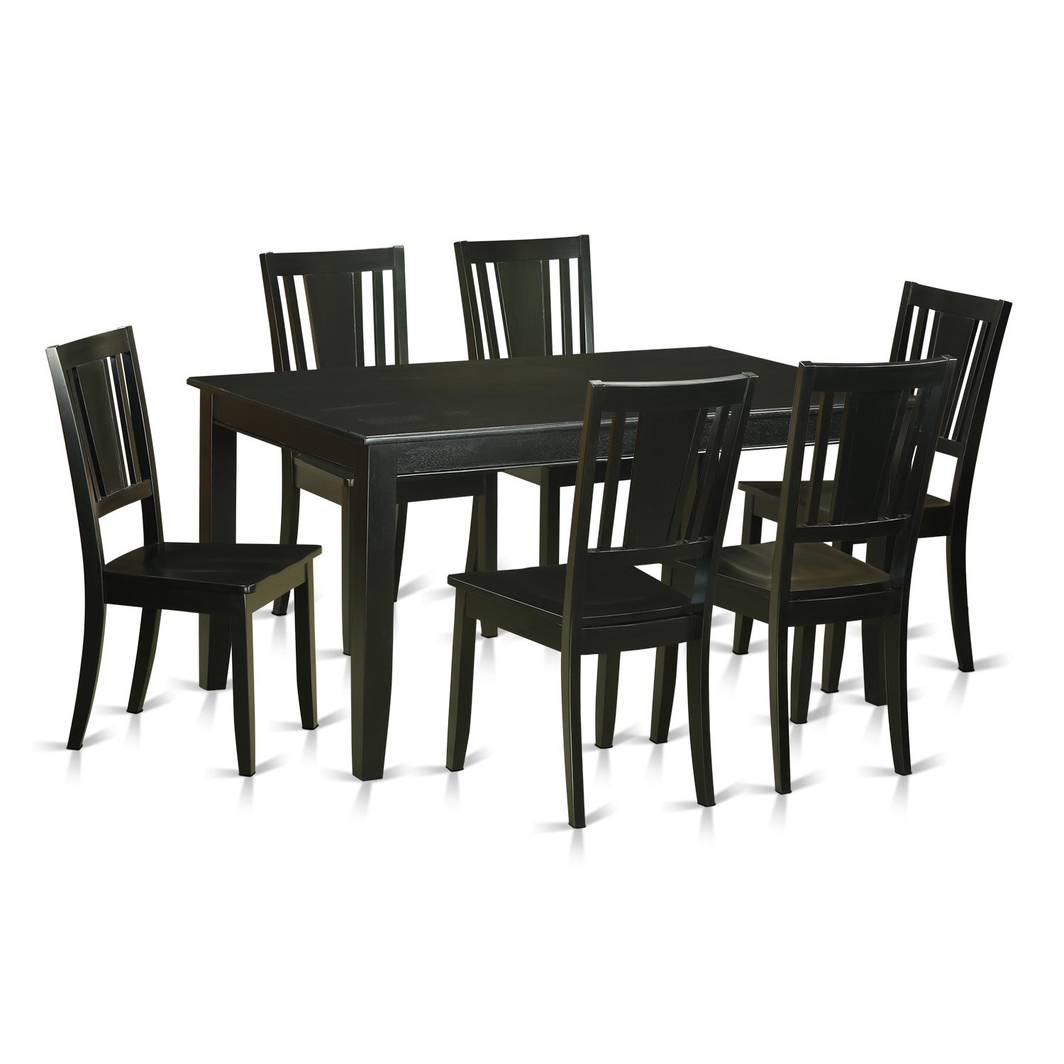 DULE7-BLK-W 7 Pc Dining room set for 6 -Dining Table and 6 Chairs for Dining Chairs