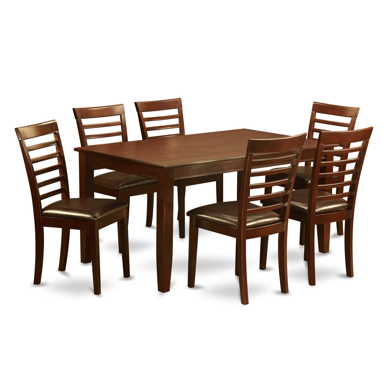 DUML7-MAH-LC 7 PC Dining room set-Dining Table with 6 matching Chairs