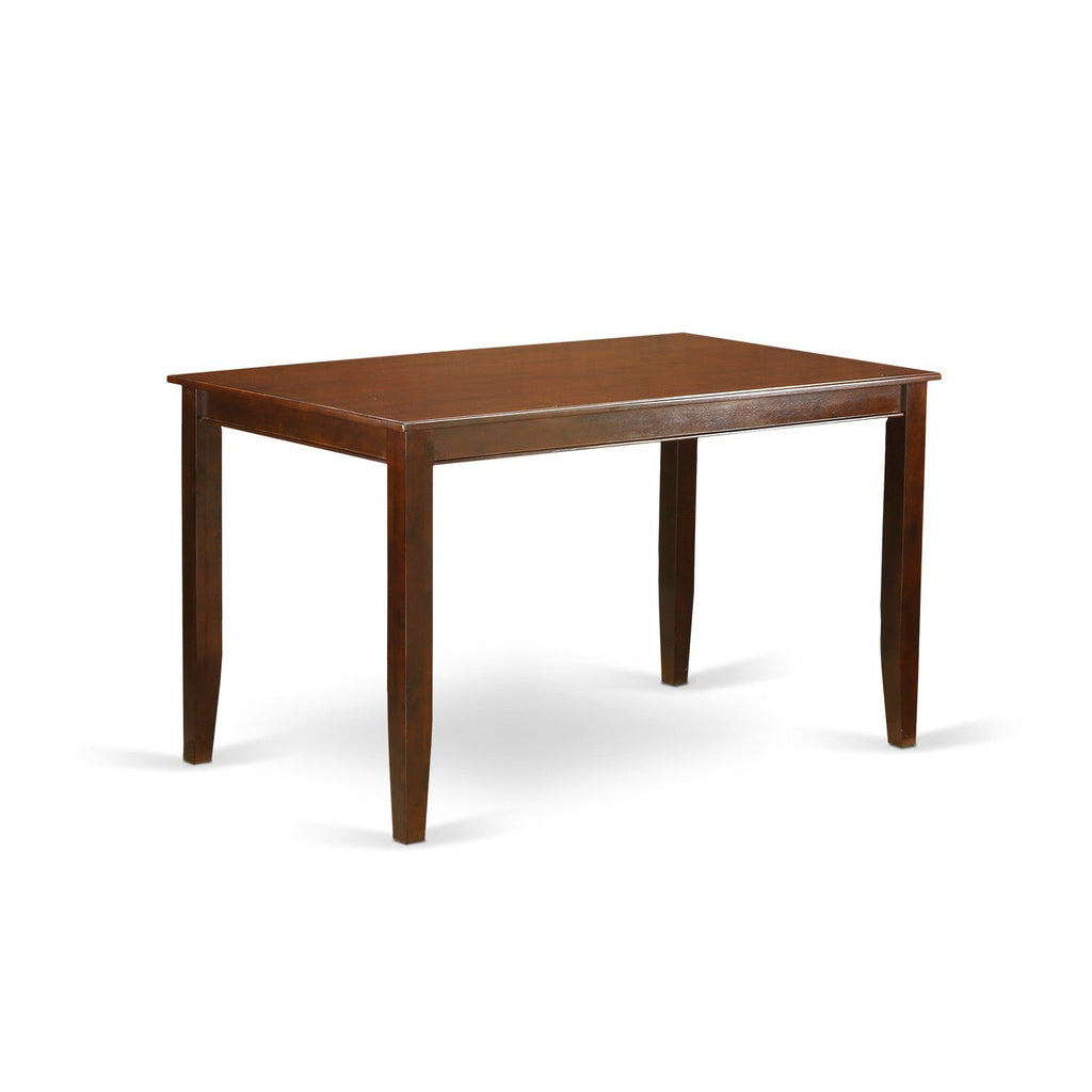 East West Furniture DUBU7H-MAH-LC 7 Piece Counter Height Dining Table Set Consist of a Rectangle Wooden Table and 6 Faux Leather Kitchen Dining Chairs