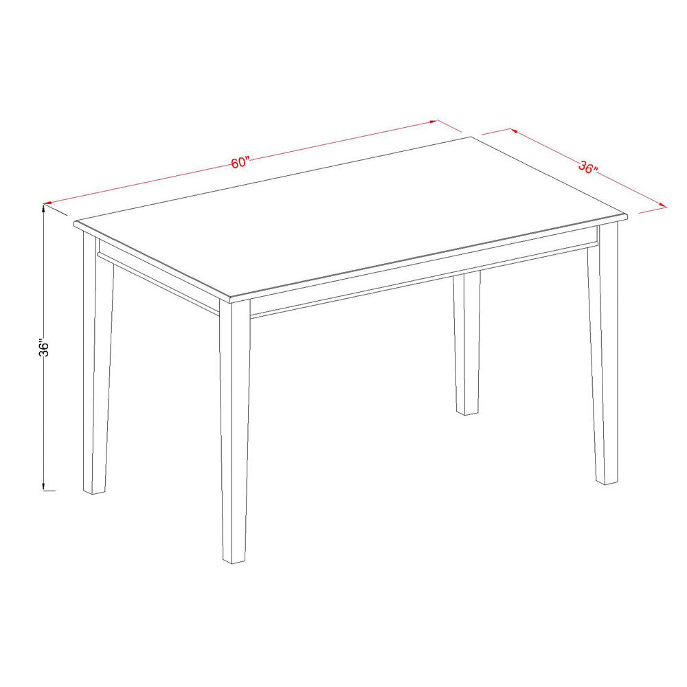 Juego de pub de 5 piezas con altura de mostrador DUBU5H-MAH-LC de East West Furniture. Incluye una mesa de comedor rectangular y 4 sillas de comedor de cuero sintético.