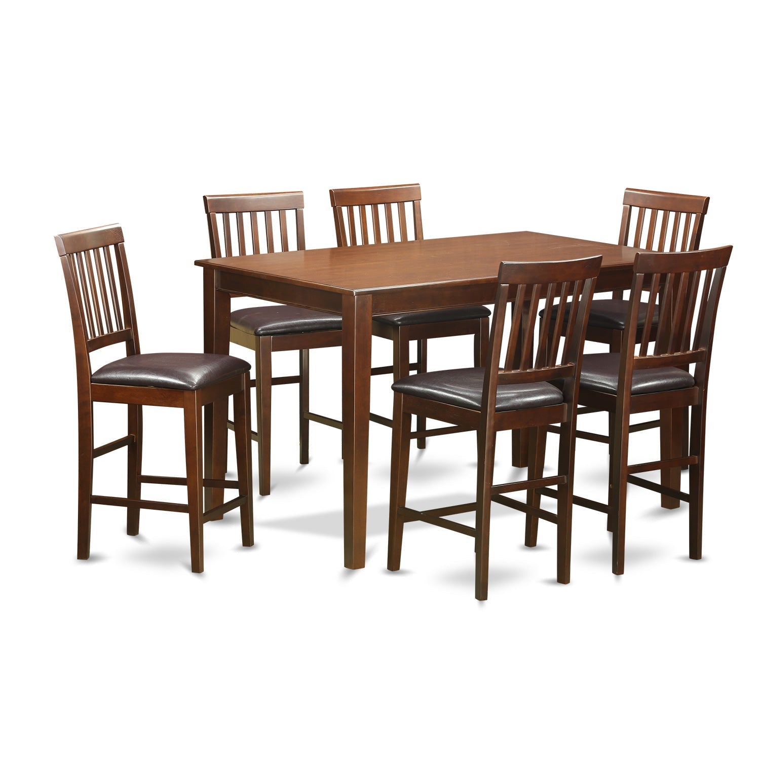 DUVN7H-MAH-LC 7 Pc Counter height Table set- counter height Table and 6 counter height stool.