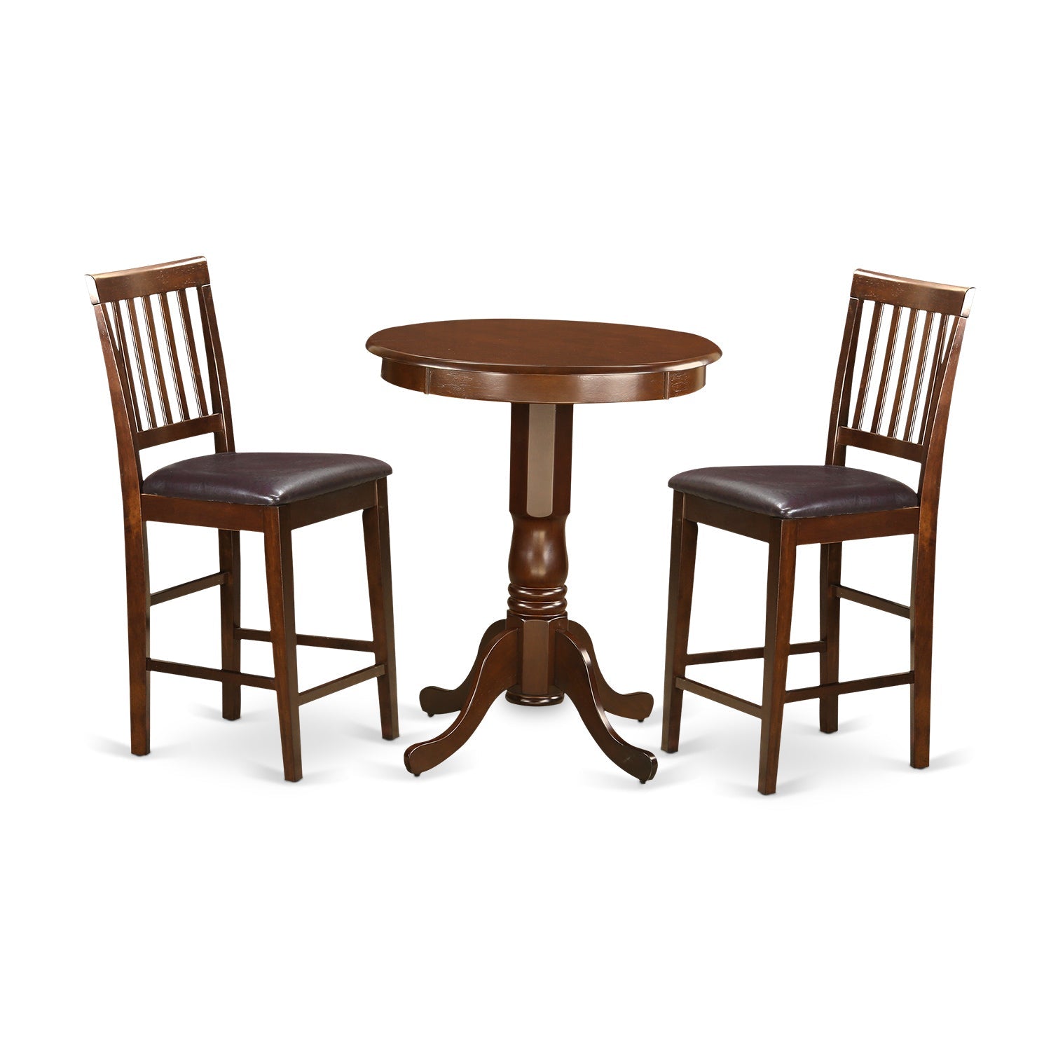 EDVN3-MAH-LC 3 Pc counter height Dining set - Small Kitchen Table and 2 bar stools.