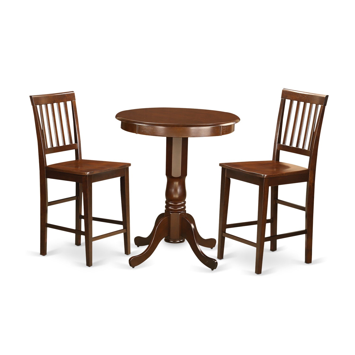 EDVN3-MAH-W 3 PC counter height Table and chair set-pub Table and 2 counter height Chairs