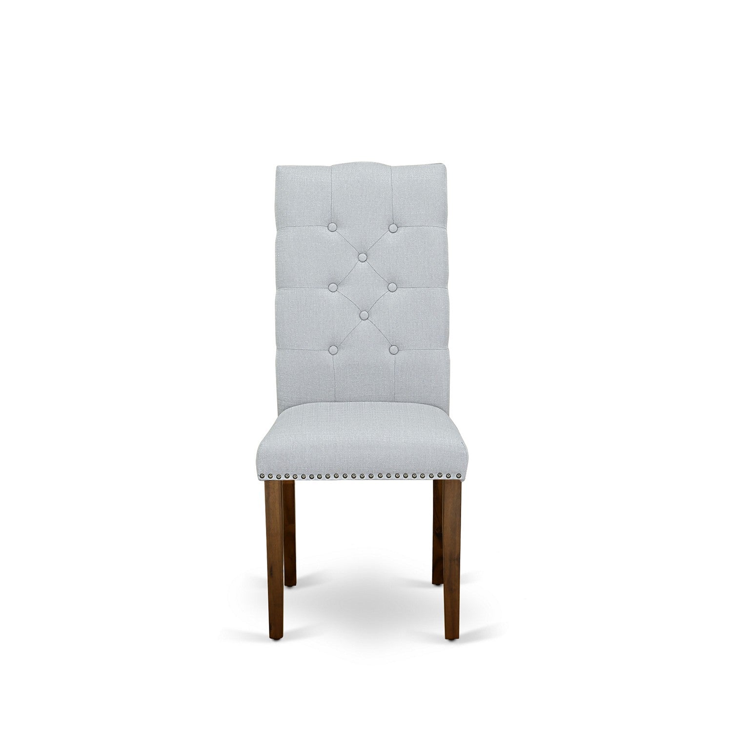 Elsa Parson Chair with Antique Walnut 401 Finished Leg and Grey Fabric Color - Set of 2