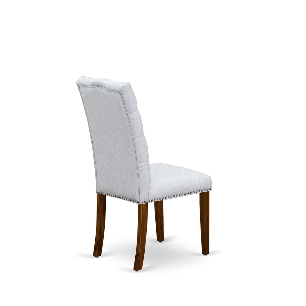 East West Furniture LAEL5-78-05 5 Piece Dining Table Set for 4 Includes a Rectangle Kitchen Table with Butterfly Leaf and 4 Grey Linen Fabric Parsons Dining Chairs