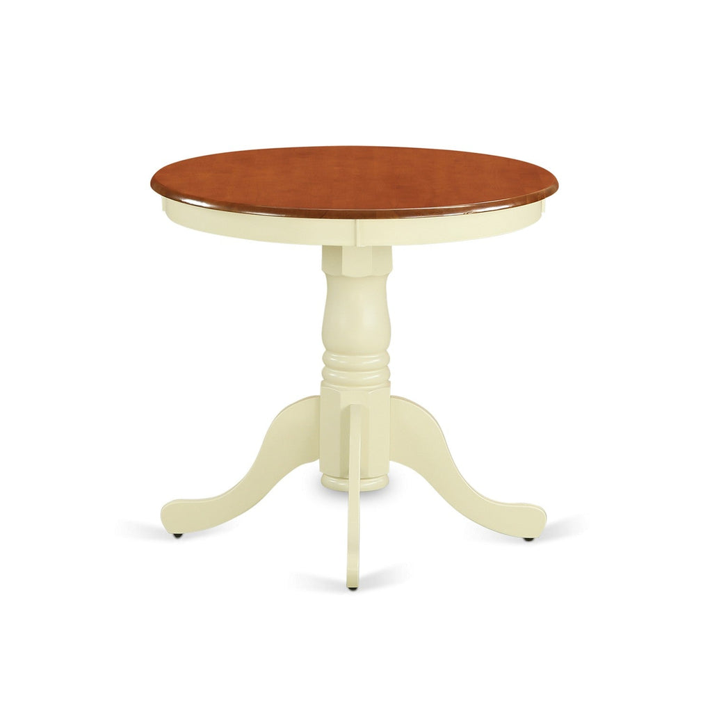 East West Furniture EMT-BMK-TP Eden Dining Table - a Round Wooden Table Top with Pedestal Base