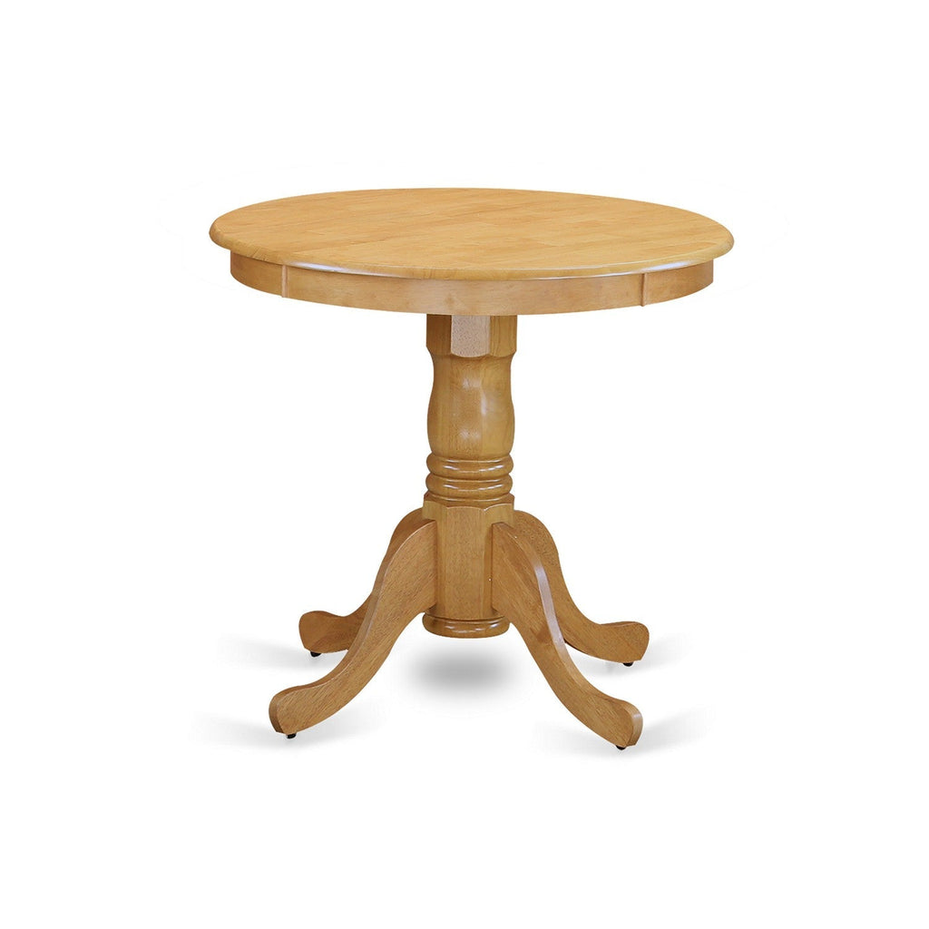 East West Furniture EMT-OAK-TP Eden Dining Room Table - a Round kitchen Table Top with Pedestal Base