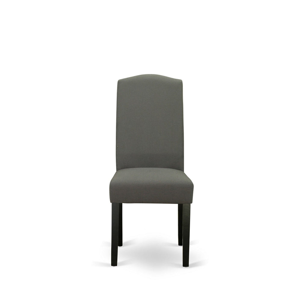 Sillas de cocina Parson Encinal ENP1B20 de East West Furniture - Sillas de comedor tapizadas en tela de lino Gotham oscuro con ribete de tachuelas