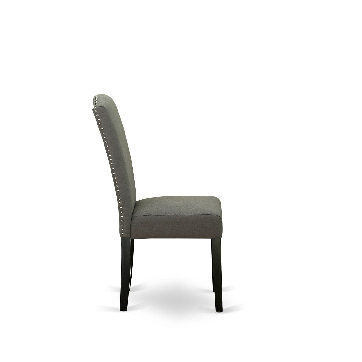 ENP1B20 Encinal parson Chair with Black Finish Leg and Linen fabric-Dark Gotham Grey Color - Set of 2
