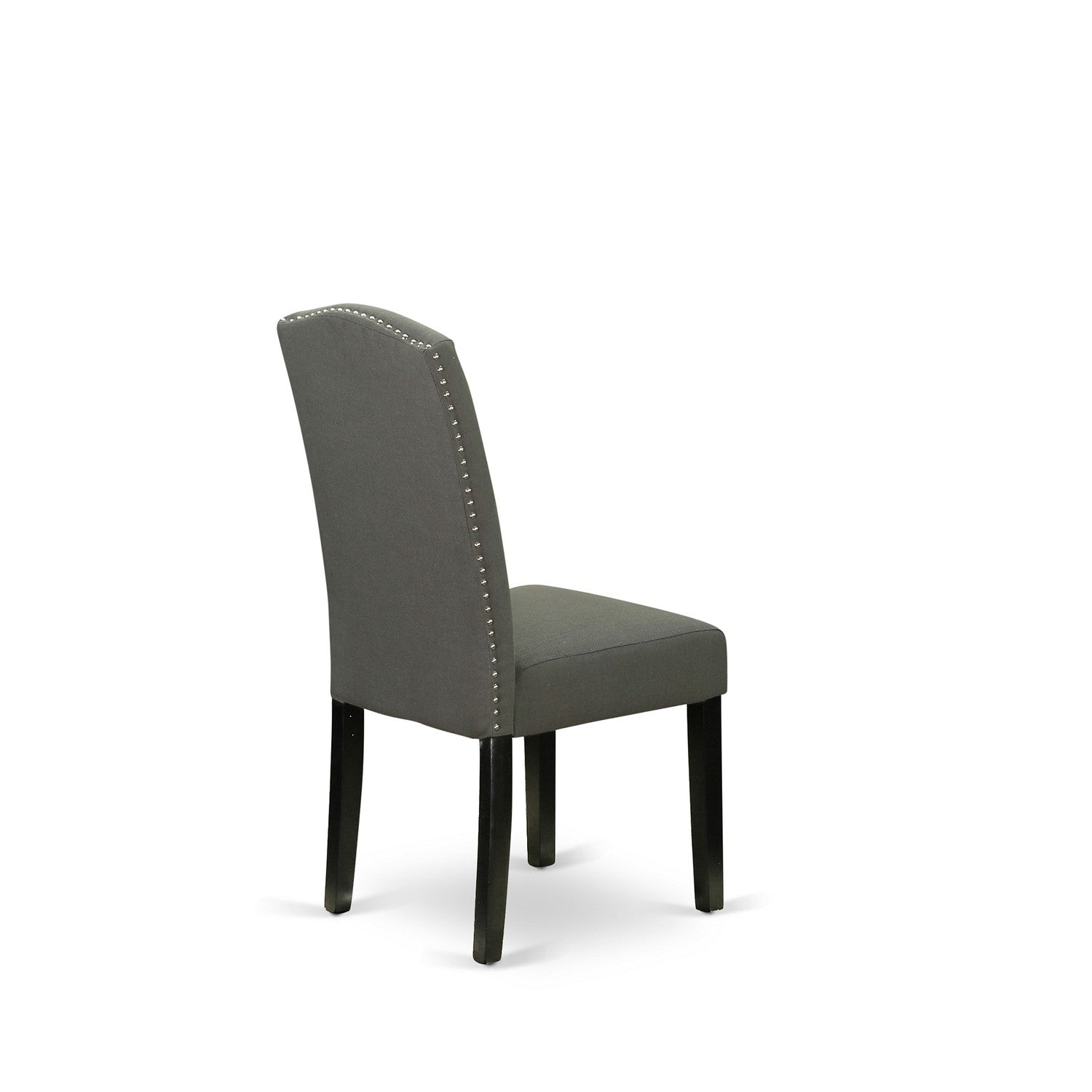 ENP1B20 Encinal parson Chair with Black Finish Leg and Linen fabric-Dark Gotham Grey Color - Set of 2