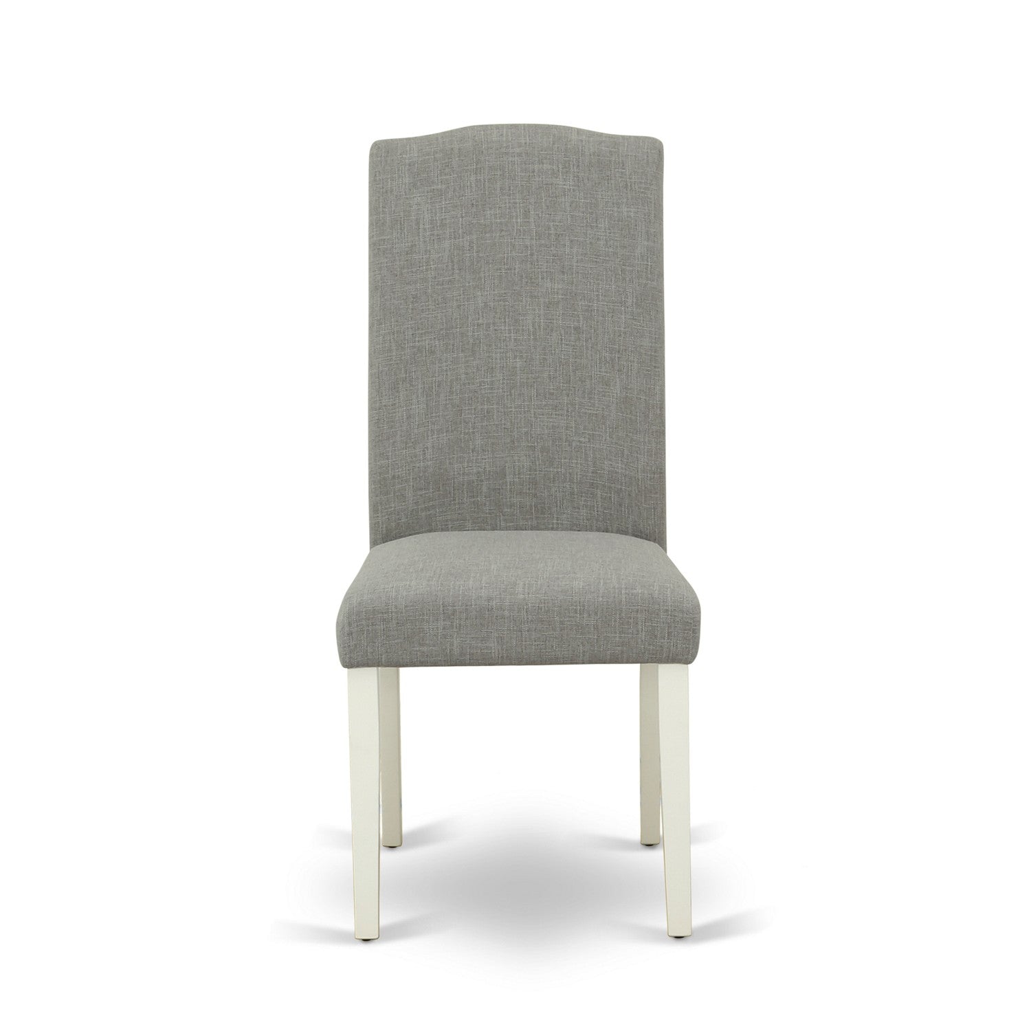 East West Furniture X076EN206-5 5-Piece Dining Room Table Set with Dining Table - 4 Linen Fabric Parson dining room chairs (linen white Finish)