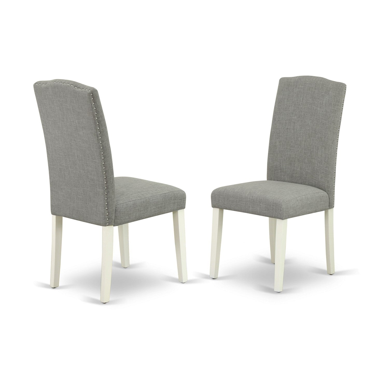 Juego de comedor de 6 piezas East West Furniture X097EN206-6. Contiene una mesa de comedor rectangular con patas en forma de X y 4 sillas Parson de tela de lino shitake oscuro con un banco.