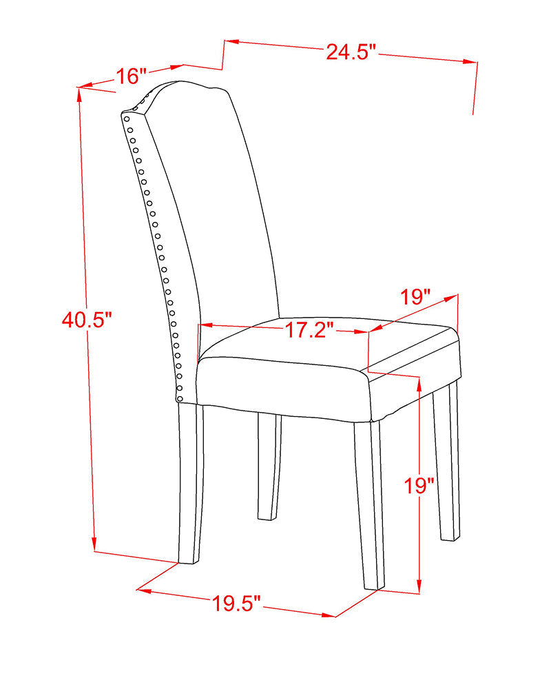 Juego de comedor de 7 piezas East West Furniture DOEN7-LWH-57 compuesto por una mesa rectangular de madera con diseño de hojas de mariposa y 6 sillas Parson de piel sintética con estampado de estanque.