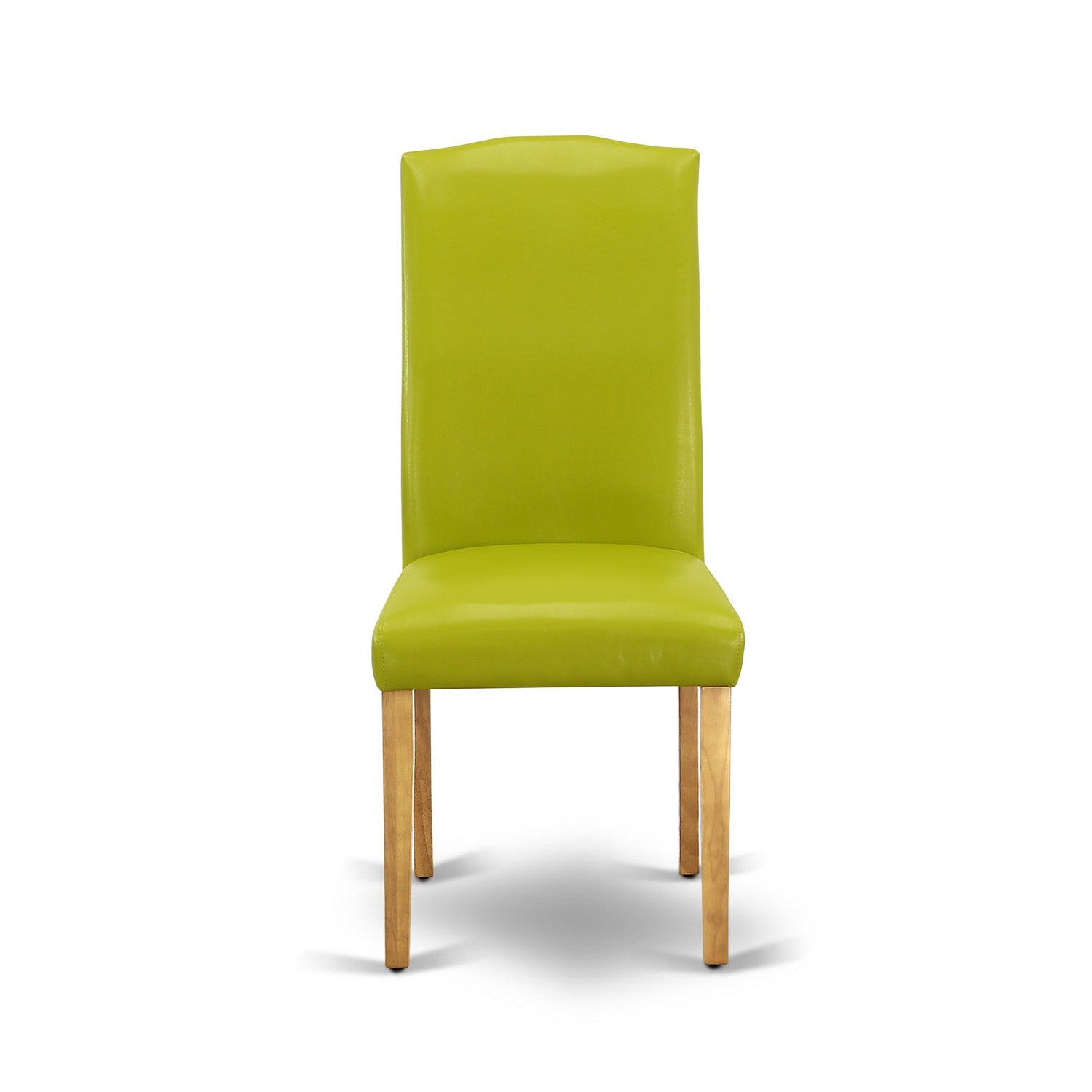CAEN7-OAK-51 7Pc Rectangle 60" Dining Table And 6 Parson Chair With Oak Leg And Pu Leather Color Autumn Green