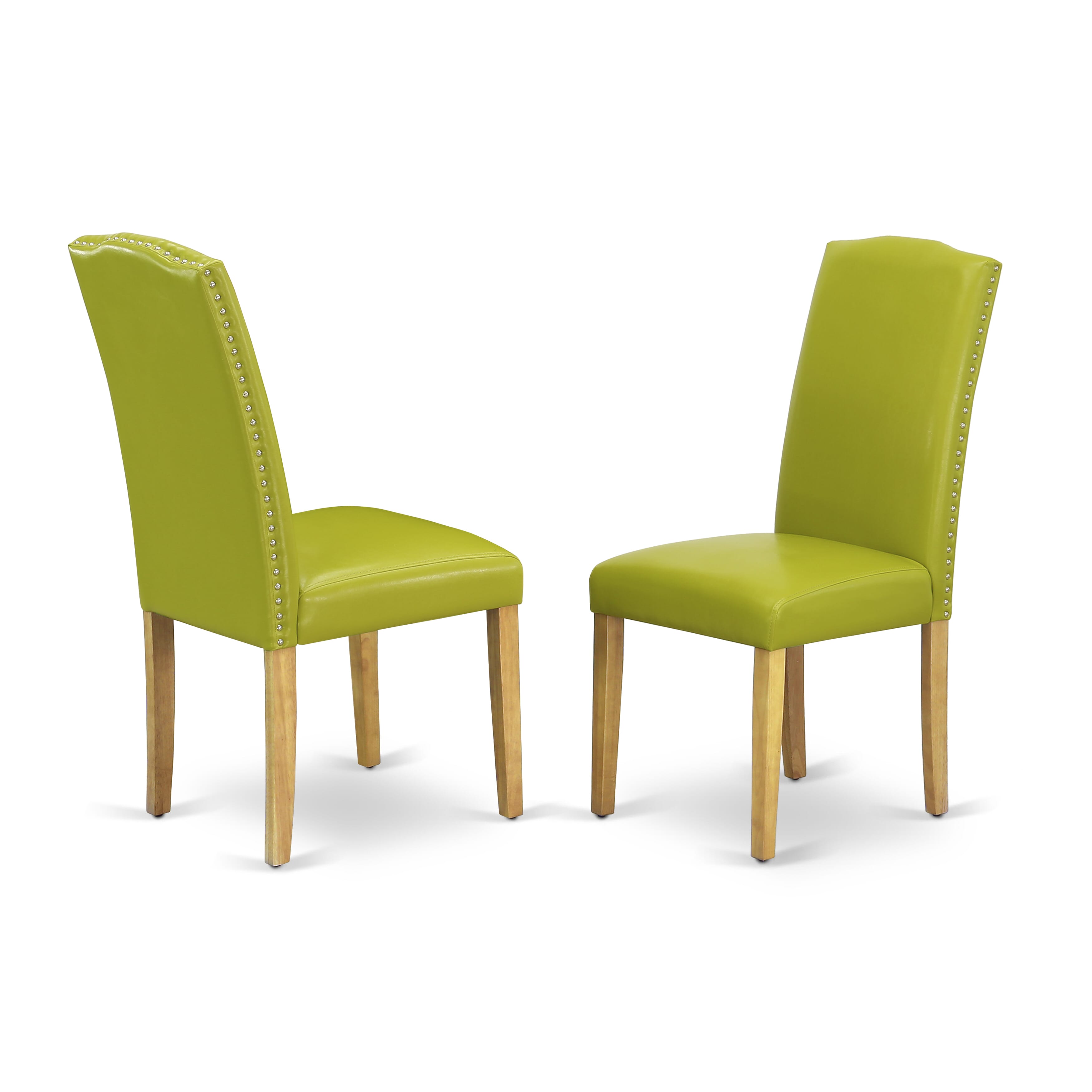 El juego de mesa de cocina de 5 piezas East West Furniture NDEN5-OAK-51 incluye una mesa de comedor rectangular con alas abatibles y 4 sillas tapizadas de cuero sintético verde otoño.
