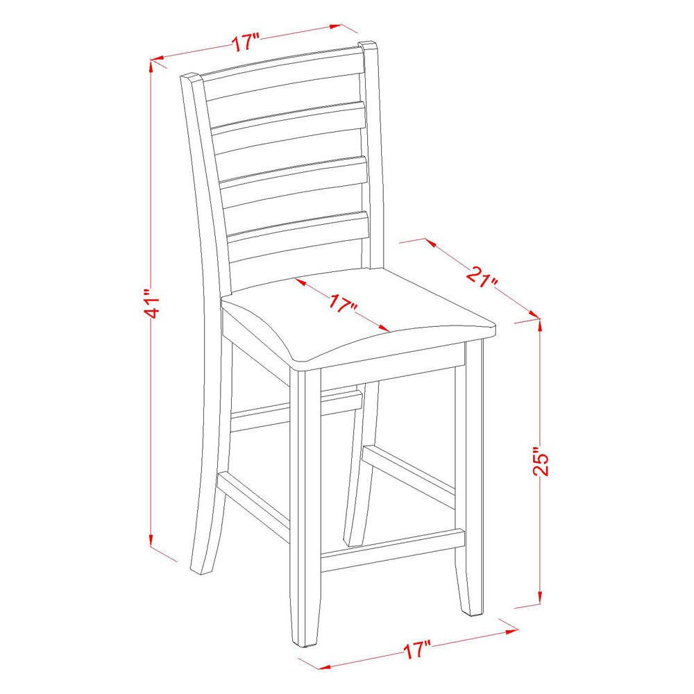 East West Furniture FAS-CAP-LC Fairwind Counter Height Barstools - Faux Leather Upholstered Wooden Chairs