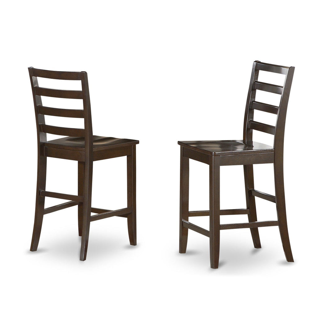 East West Furniture FAIR7-CAP-W 7 Piece Kitchen Counter Set Consist of a Square Dining Table with Pedestal and 6 Dining Room Chairs