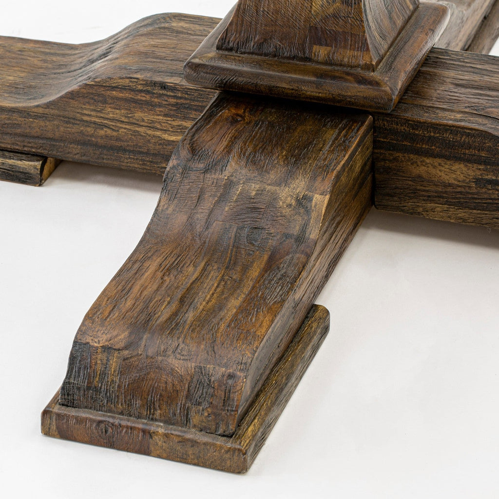 Mesa de comedor de cocina Ferris FE3-07-TP de East West Furniture: tablero redondo de madera con base de pedestal