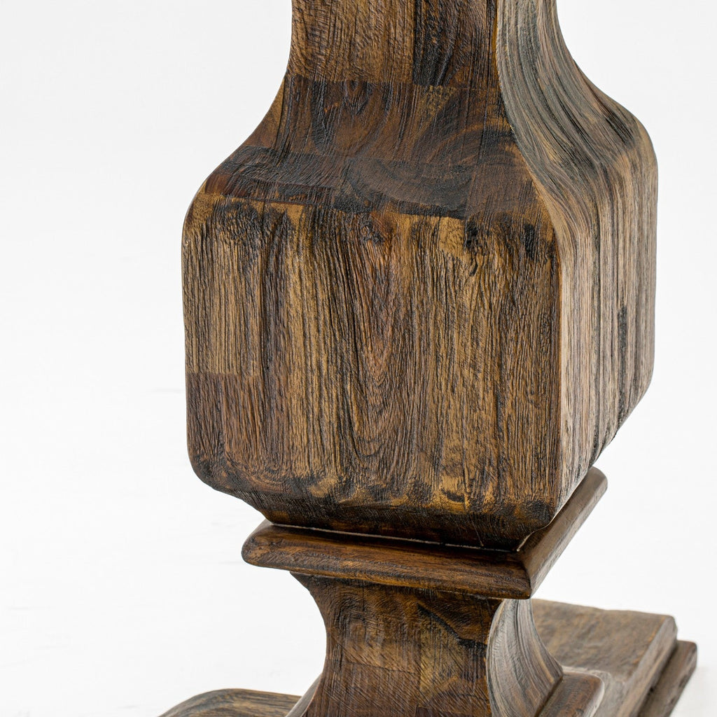 Juego de mesa de cocina de 7 piezas East West Furniture F3EL7-718 compuesto por una mesa de comedor redonda con pedestal y 6 sillas de comedor Parsons de tela de lino marrón.