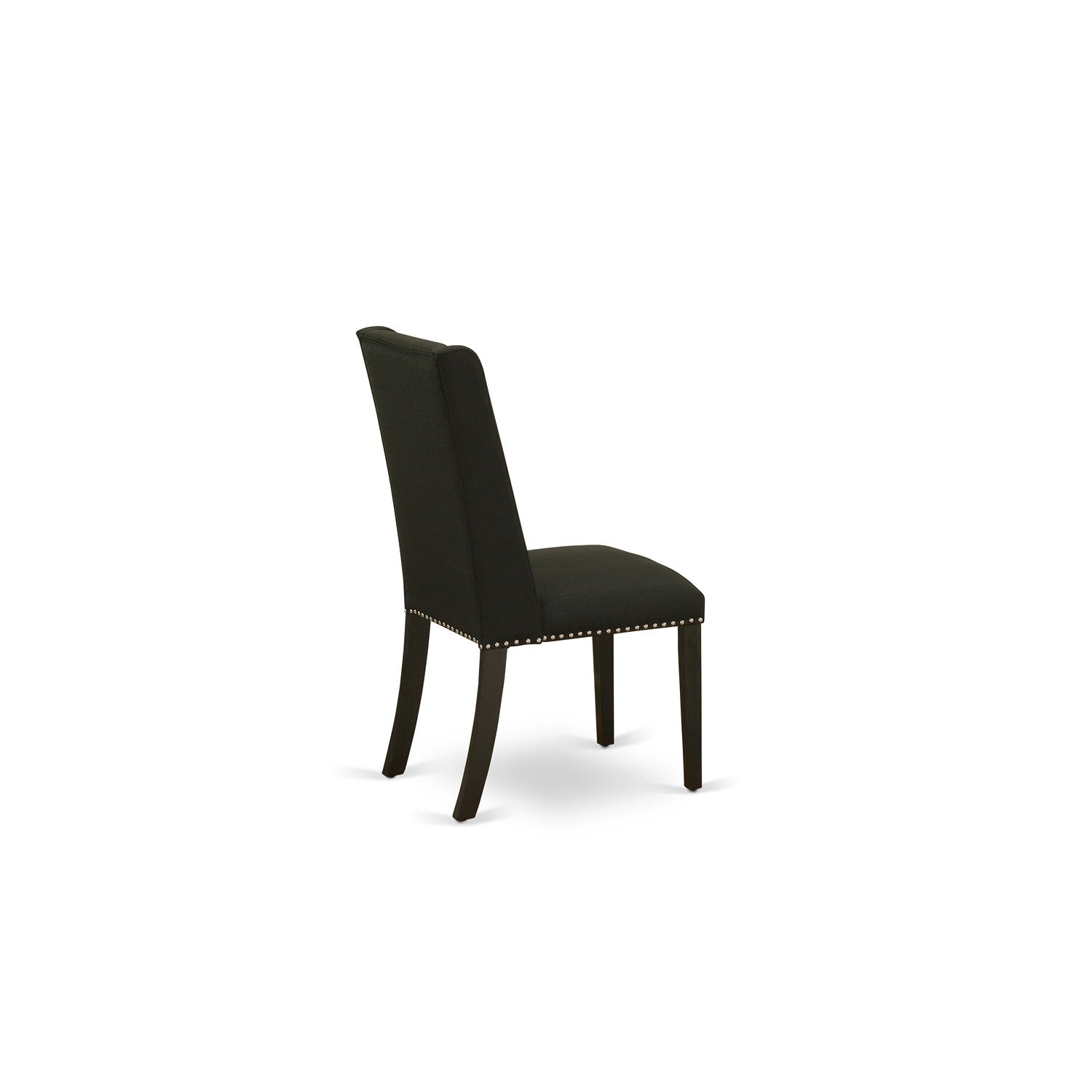East West Furniture V676FL624-5 5-Piece kitchen table setIncluded 4 kitchen chairs Upholstered Seat and Stylish Chair Back and Rectangular Dining Table with Distressed Jacobean rectangular Dining Table top (Black Finish)