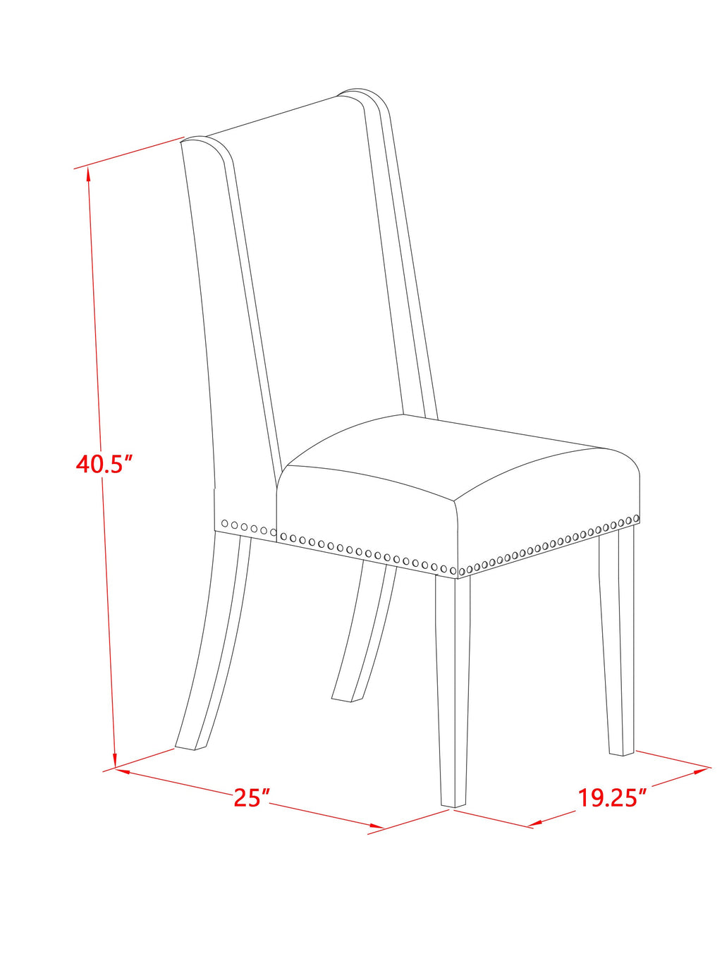 East West Furniture FLP7T16 Florence Parsons Dining Chairs - Nailhead Trim Dark Khaki Linen Fabric Padded Chairs