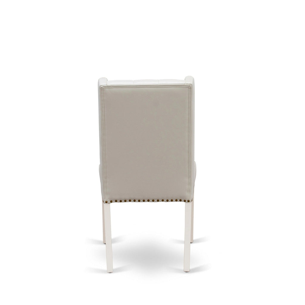 Juego de comedor de 7 piezas East West Furniture X796FO749-7 compuesto por una mesa de comedor rectangular con patas en forma de X y 6 sillas tapizadas en piel sintética negra.