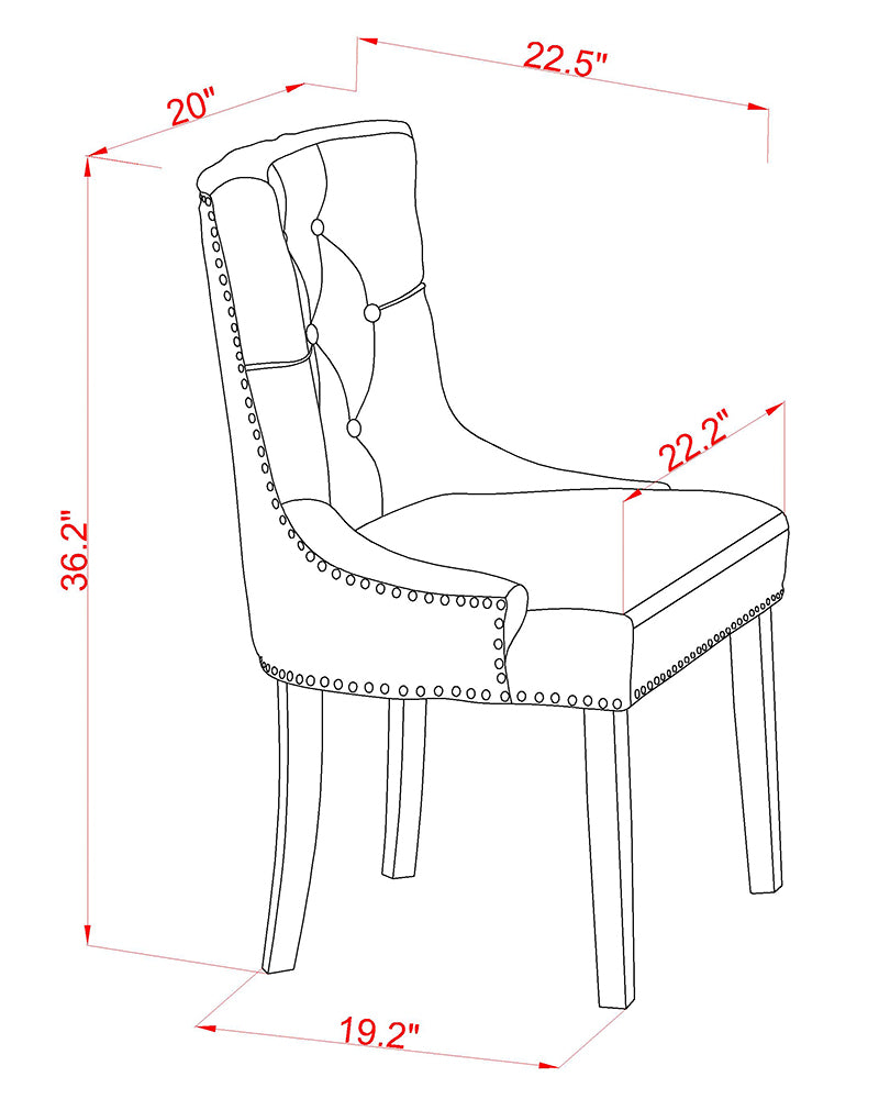 East West Furniture FRP1T02 Friona Parson Dining Room Chairs - Button Tufted Nailhead Trim Light Beige Linen Fabric Padded Chairs