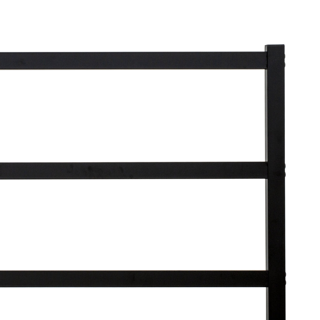 East West Furniture FTQBBLK Fulton Queen Platform Bed with 5 Metal Legs - Magnificent Bed in Powder Coating Black Color