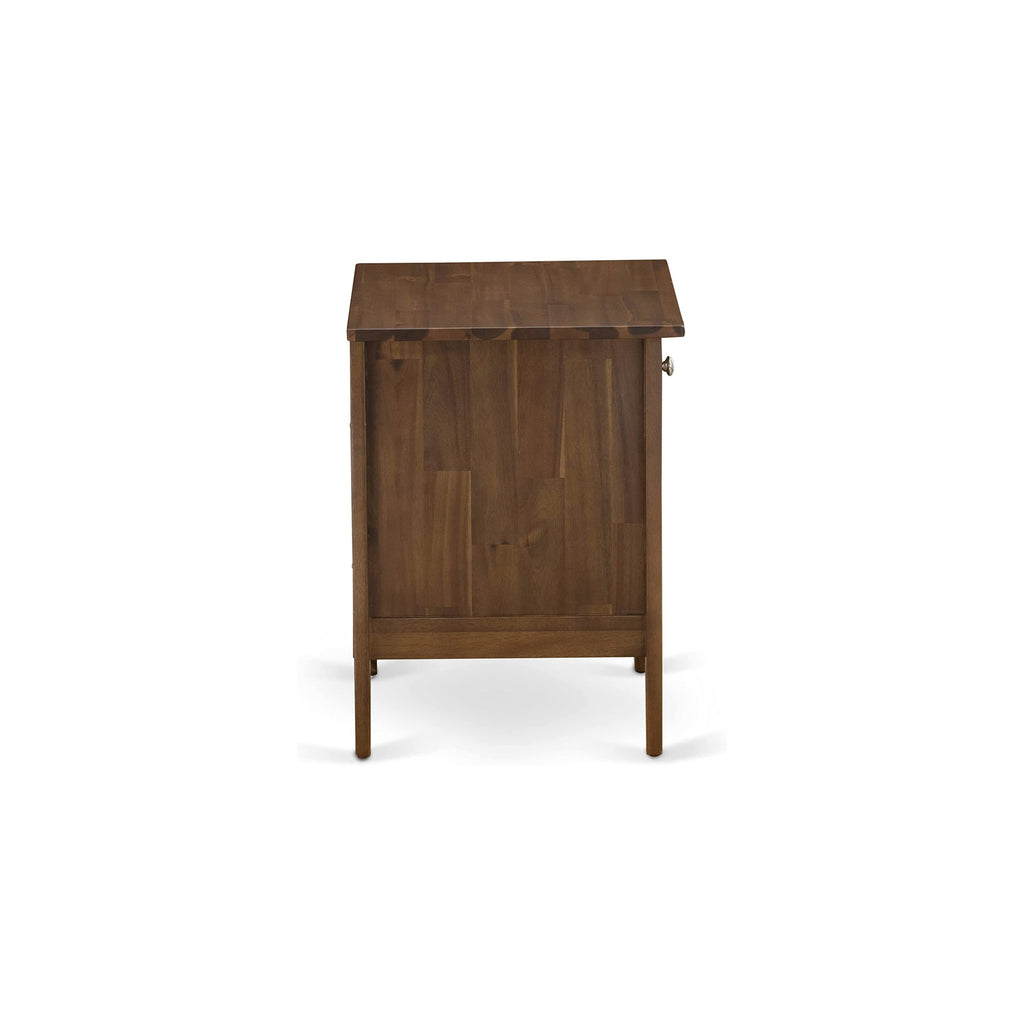 KD18K-1GA08 Juego de cama King de 2 piezas: 1 cama King con cabecera acolchada de lino marrón y botones, 1 mesita de noche de madera con cajón de madera para dormitorio, patas con acabado negro.