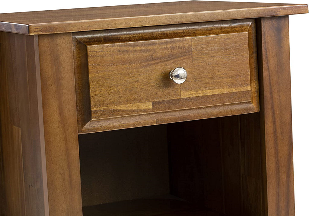 Juego de cama de plataforma de 2 piezas tamaño matrimonial East West Furniture FN08F-1GA08 con estructura de madera y mesita de noche de madera - Tela de lino beige niebla