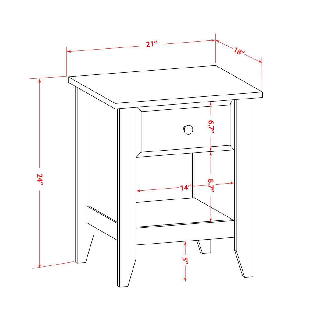 Juego de dormitorio de madera de 2 piezas East West Furniture KD18F-1GA08: 1 cama matrimonial, cabecero acolchado con botones y tela de lino marrón, 1 mesita de noche de mediados de siglo con cajón de madera y patas con acabado negro.