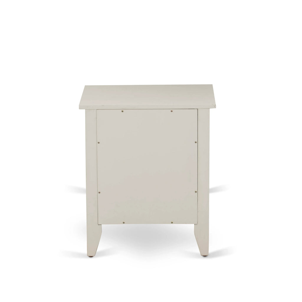 East West Furniture GA-0C-ET Gallatin Night Stand - Rectangle End Table with a Drawer for Bedroom, 18x21 Inch, Wirebrushed Buttercream