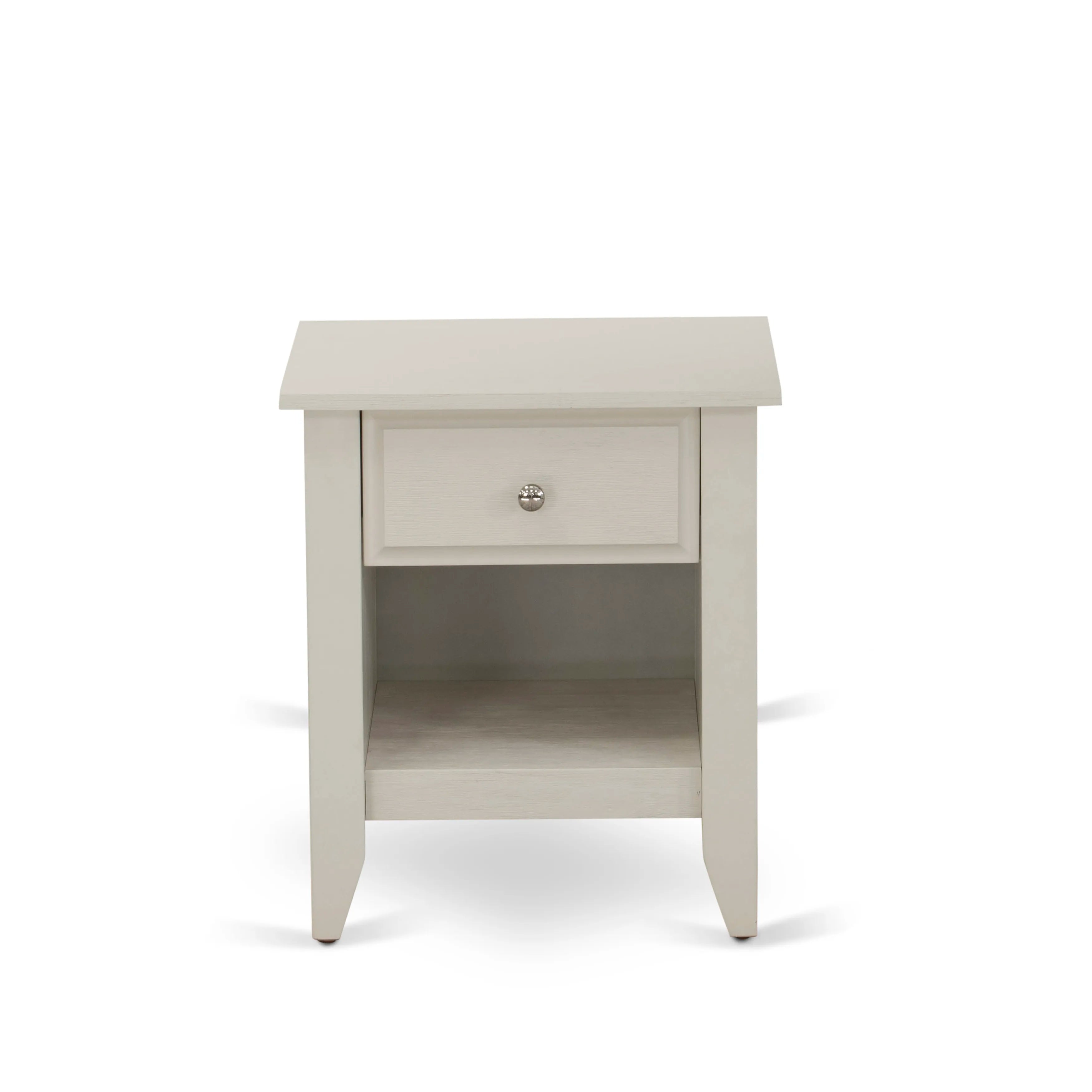 East West Furniture FN08Q-2GA0C 3-Piece Fannin Bedroom Furniture Set with 1 Queen Size Bed and 2 Mid Century Nightstands - Reliable and Sturdy Manufacturing - Mist Beige Linen Fabric