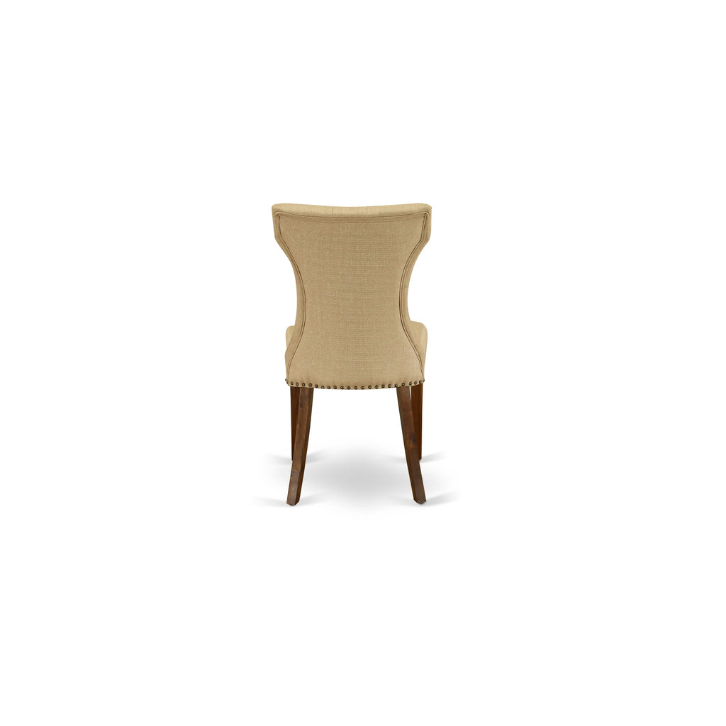 East West Furniture OXGA5-AWA-03 5 Piece Dining Set for Small Spaces Contains a Square Dining Room Table and 4 Parson Kitchen Chairs