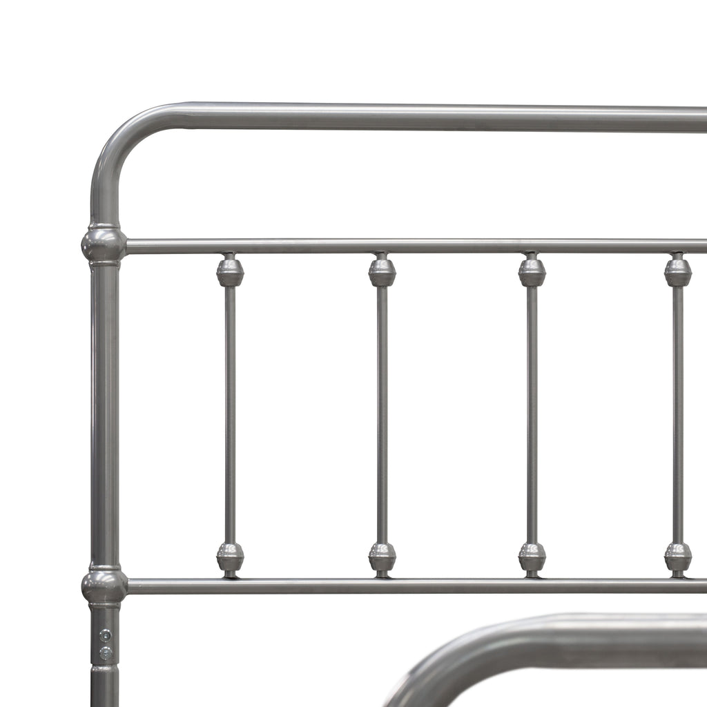 East West Furniture GDFBSIL Garland Full Bed Frame with 6 Metal Legs - Magnificent Bed Frame in Powder Coating Silver Color