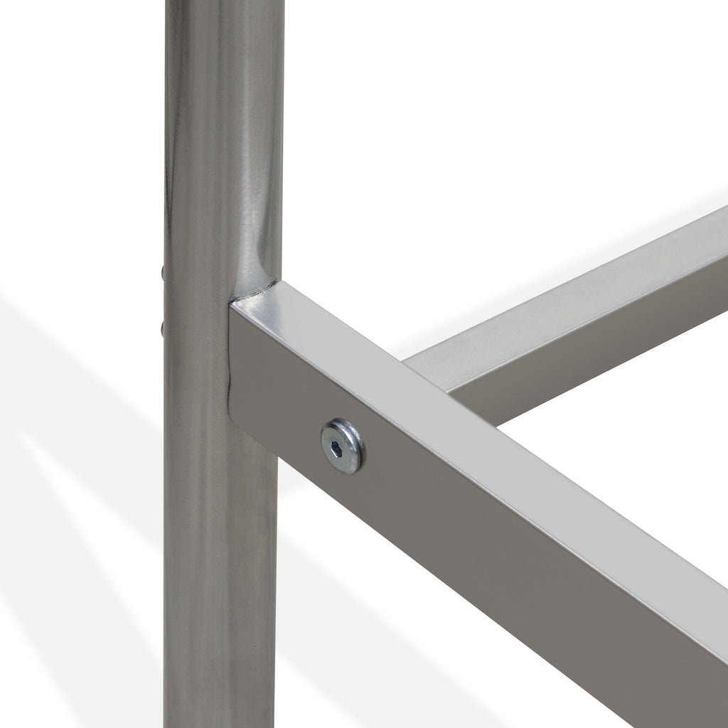 East West Furniture GDFBSIL Garland Full Bed Frame with 6 Metal Legs - Magnificent Bed Frame in Powder Coating Silver Color