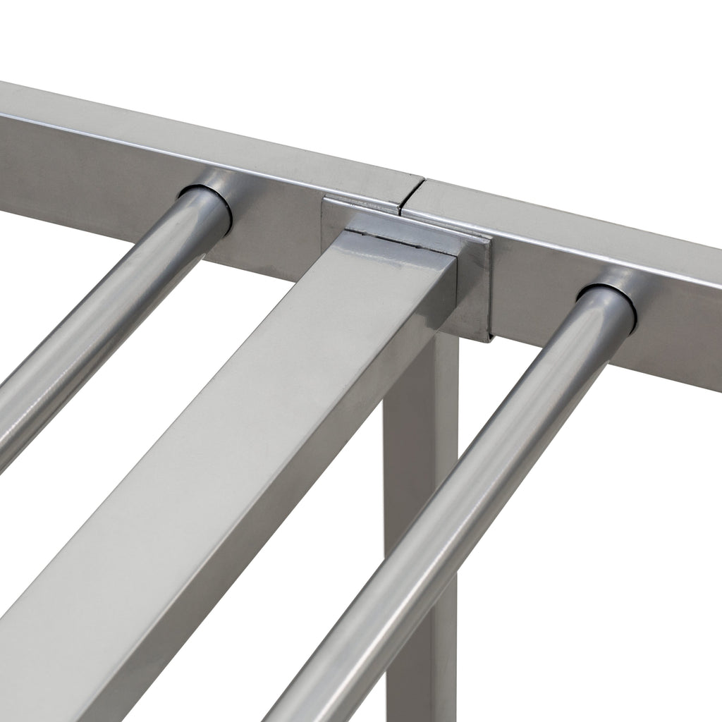 East West Furniture GDFBSIL Garland Full Bed Frame with 6 Metal Legs - Magnificent Bed Frame in Powder Coating Silver Color