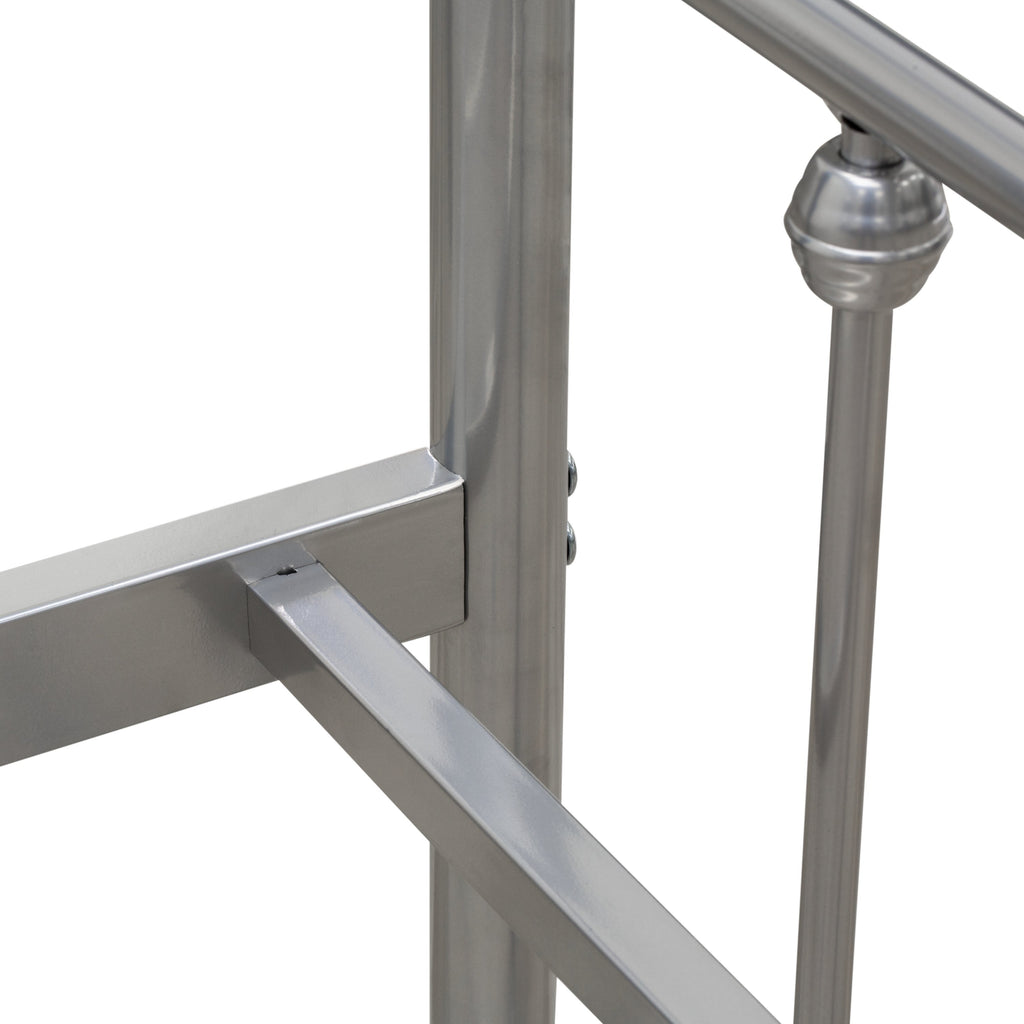 East West Furniture GDFBSIL Garland Full Bed Frame with 6 Metal Legs - Magnificent Bed Frame in Powder Coating Silver Color
