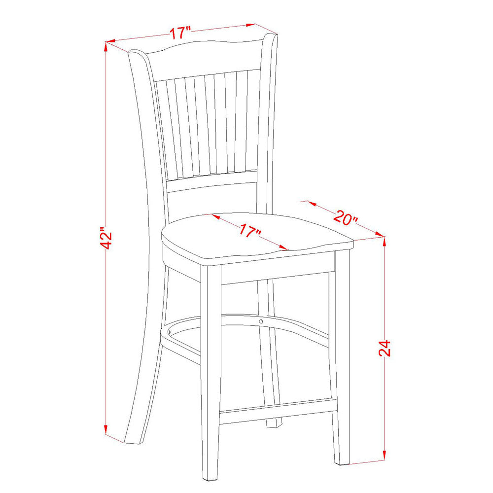 East West Furniture VNGR3-WHI-W 3 Piece Counter Height Dining Set for Small Spaces Contains a Square Kitchen Table and 2 Dining Room Chairs, 36x36 Inch, Buttermilk & Cherry