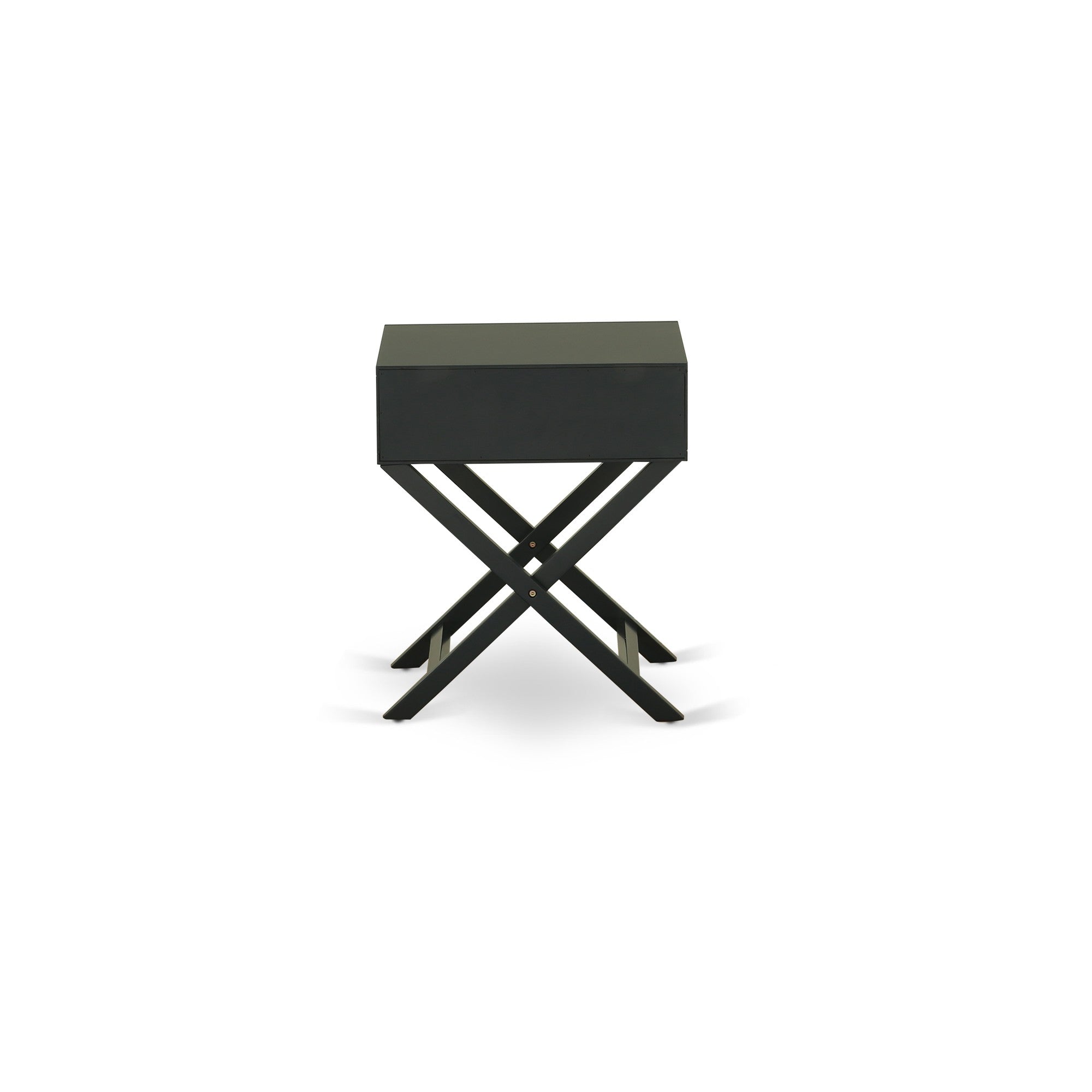 Hamilton Square Night Stand End Table With Drawer in Black Finish